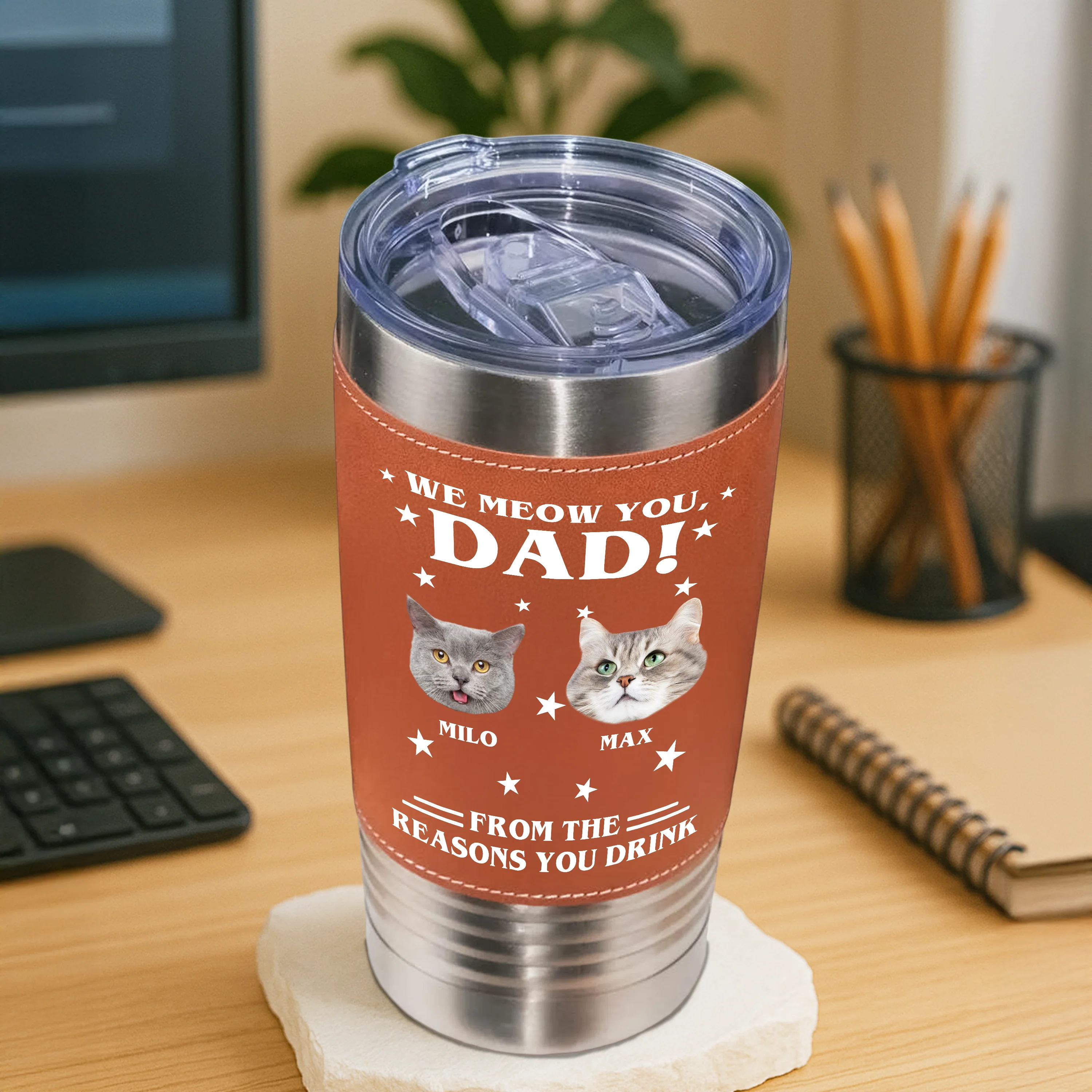 Custom Photo We Meow You - Cat Tumbler Gift For Dad For Cat Dad HO82 894120 - Image 5