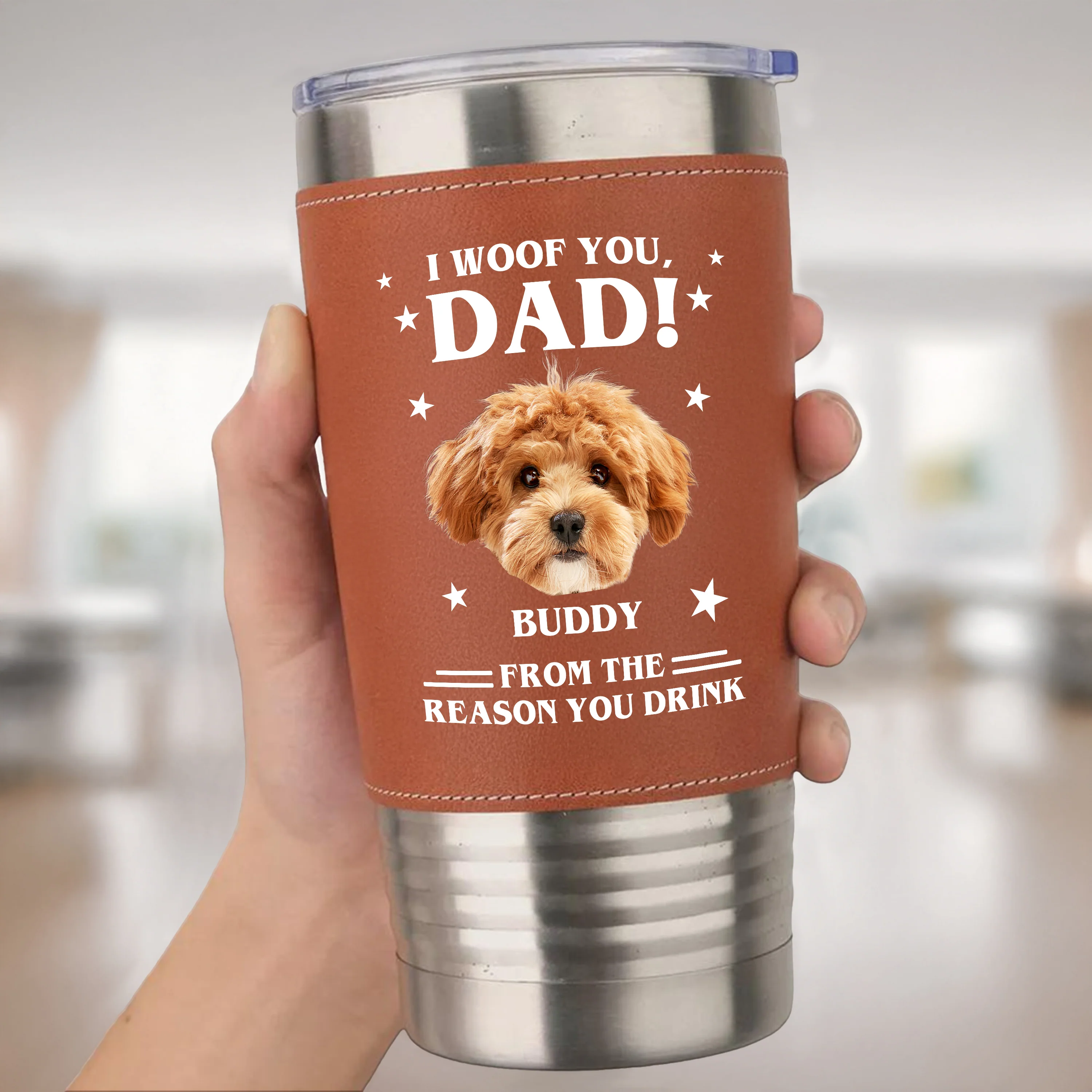 Custom Photo We Woof You - Dog Tumbler Gift For Dad For Dog Dad HO82 894118 - Image 3