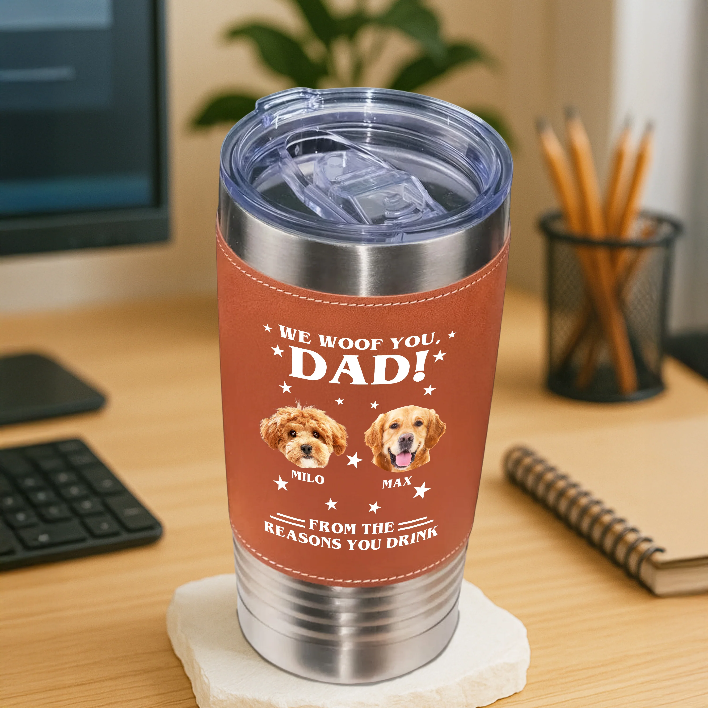 Custom Photo We Woof You - Dog Tumbler Gift For Dad For Dog Dad HO82 894118 - Image 8