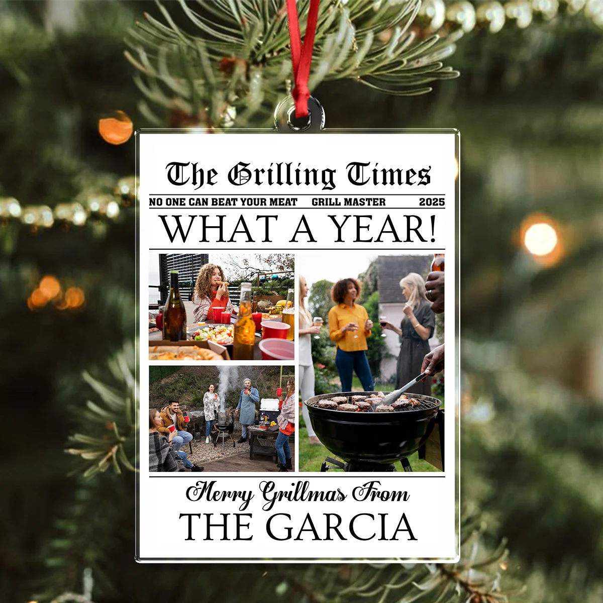 Custom Photo What A Year Acrylic Ornament Christmas Gift For Grilling Lovers HO82 894688 - Image 2