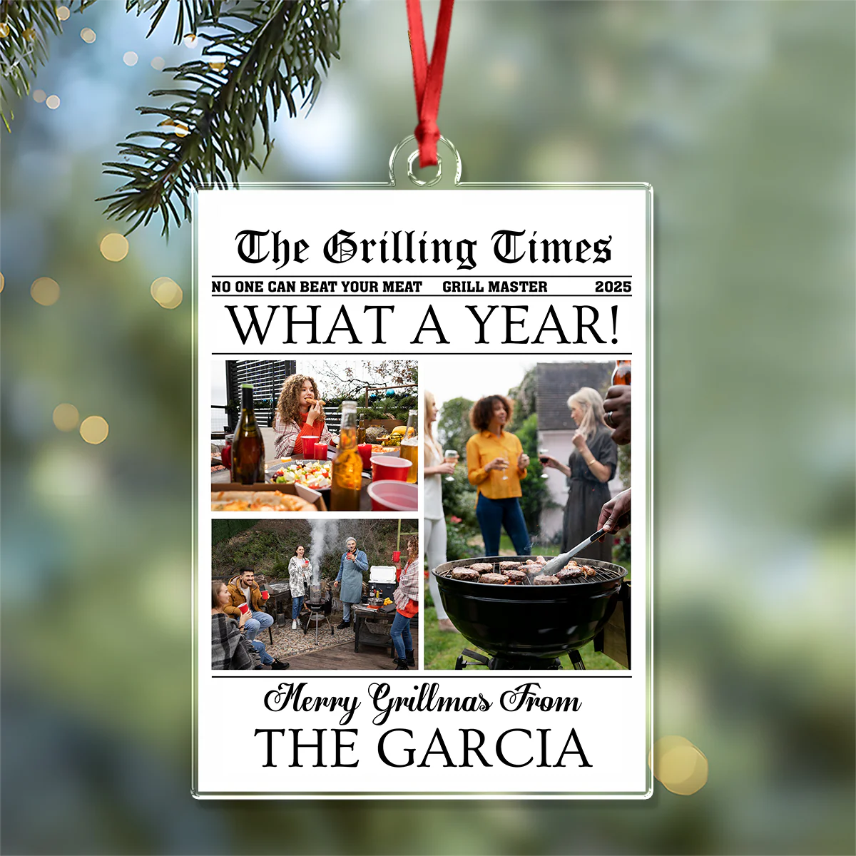Custom Photo What A Year Acrylic Ornament Christmas Gift For Grilling Lovers HO82 894688 - Image 3