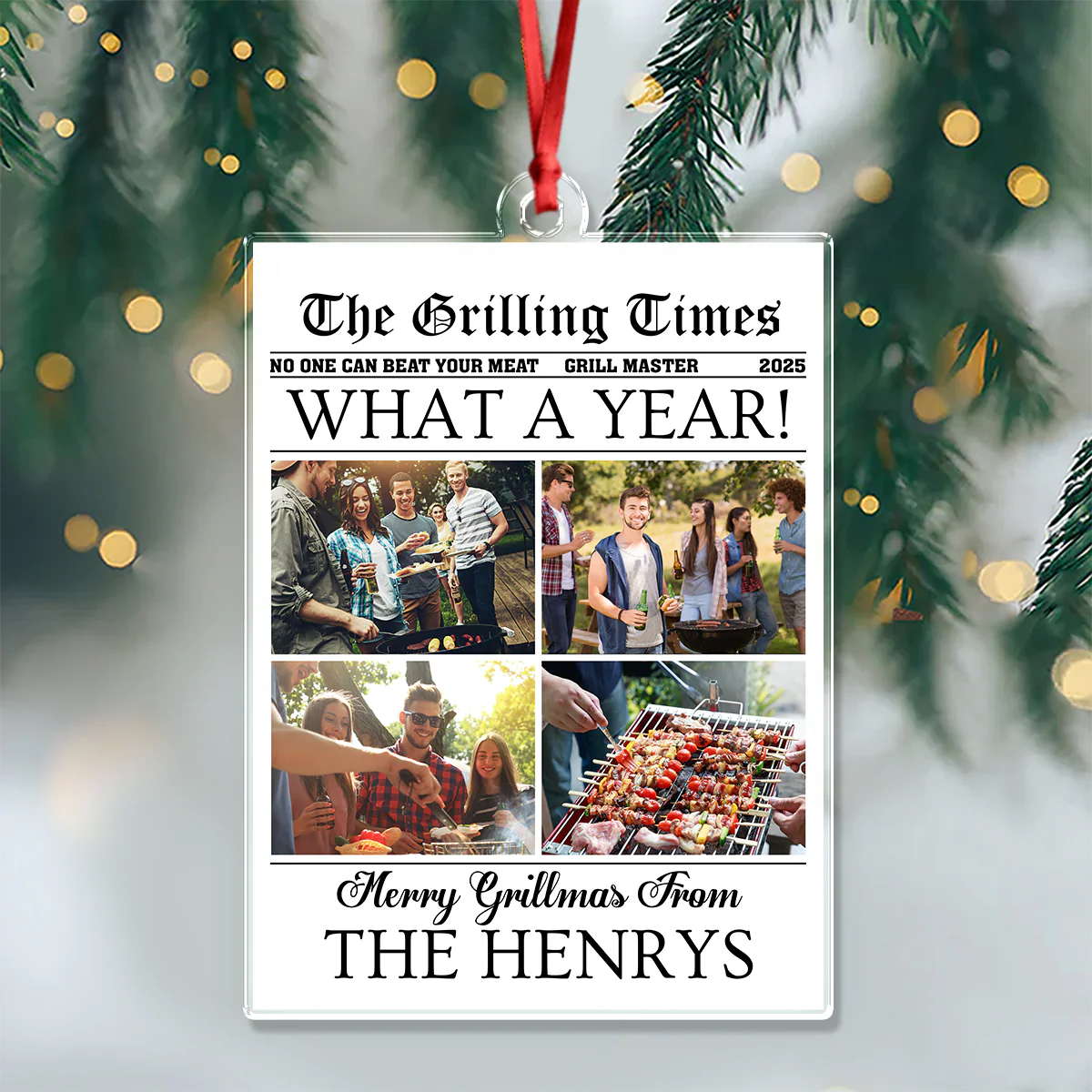 Custom Photo What A Year Acrylic Ornament Christmas Gift For Grilling Lovers HO82 894688 - Image 5