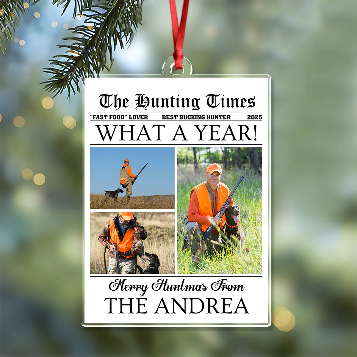 Custom Photo What A Year Acrylic Ornament Christmas Gift For Hunting Lovers HO82 894686 - Image 3
