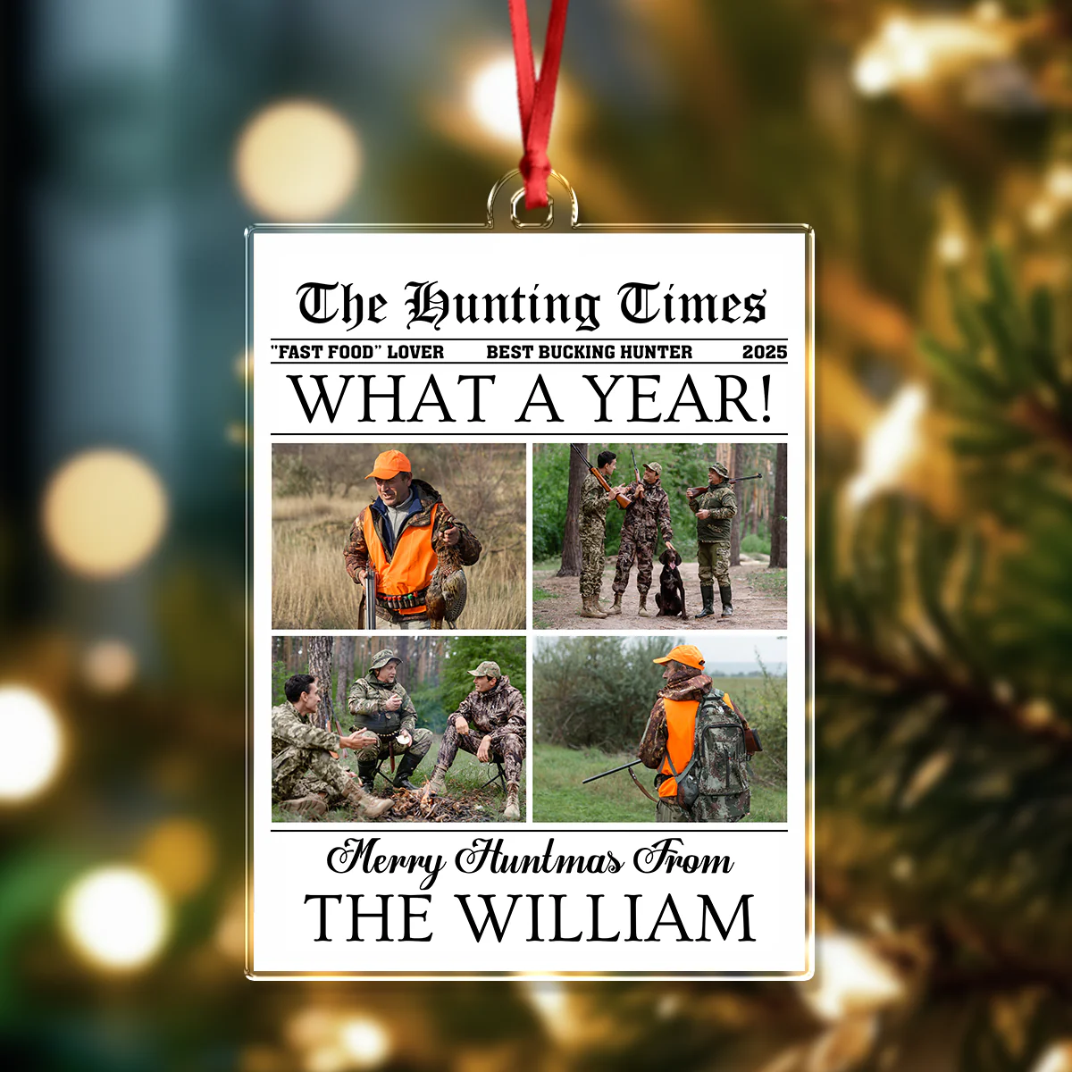 Custom Photo What A Year Acrylic Ornament Christmas Gift For Hunting Lovers HO82 894686 - Image 8