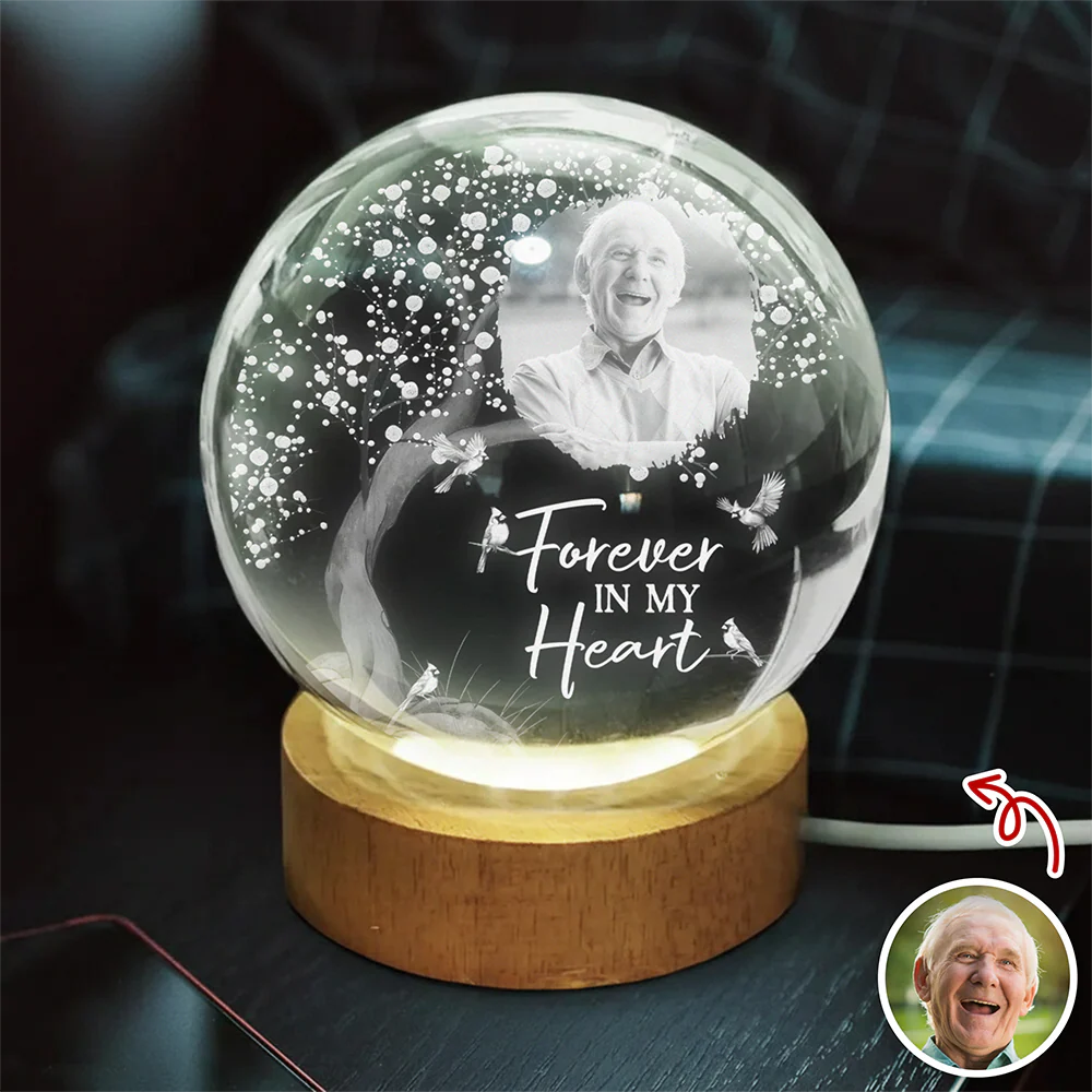 Custom Photo When You Miss Me Engraved Crystal Ball LED Night Light - Christmas Sympathy Gift for Family HO82 901470 - Image 3