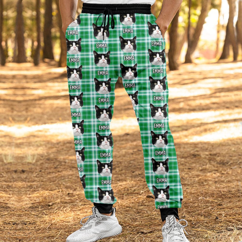Custom Photo With Christmas Pattern Cat For Men and Women Sweatpants N304 889676 - Image 2
