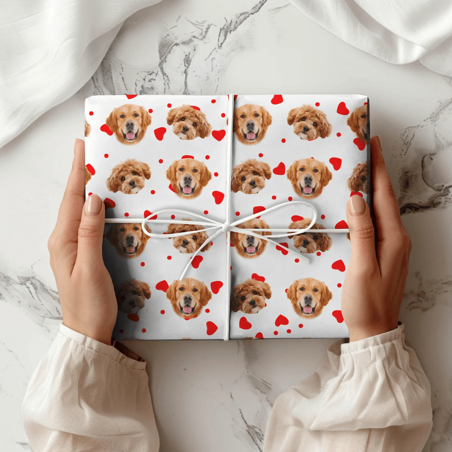 Custom Photo With Christmas Pattern Dog Cat Wrapping Paper HO82 893324 - Image 2