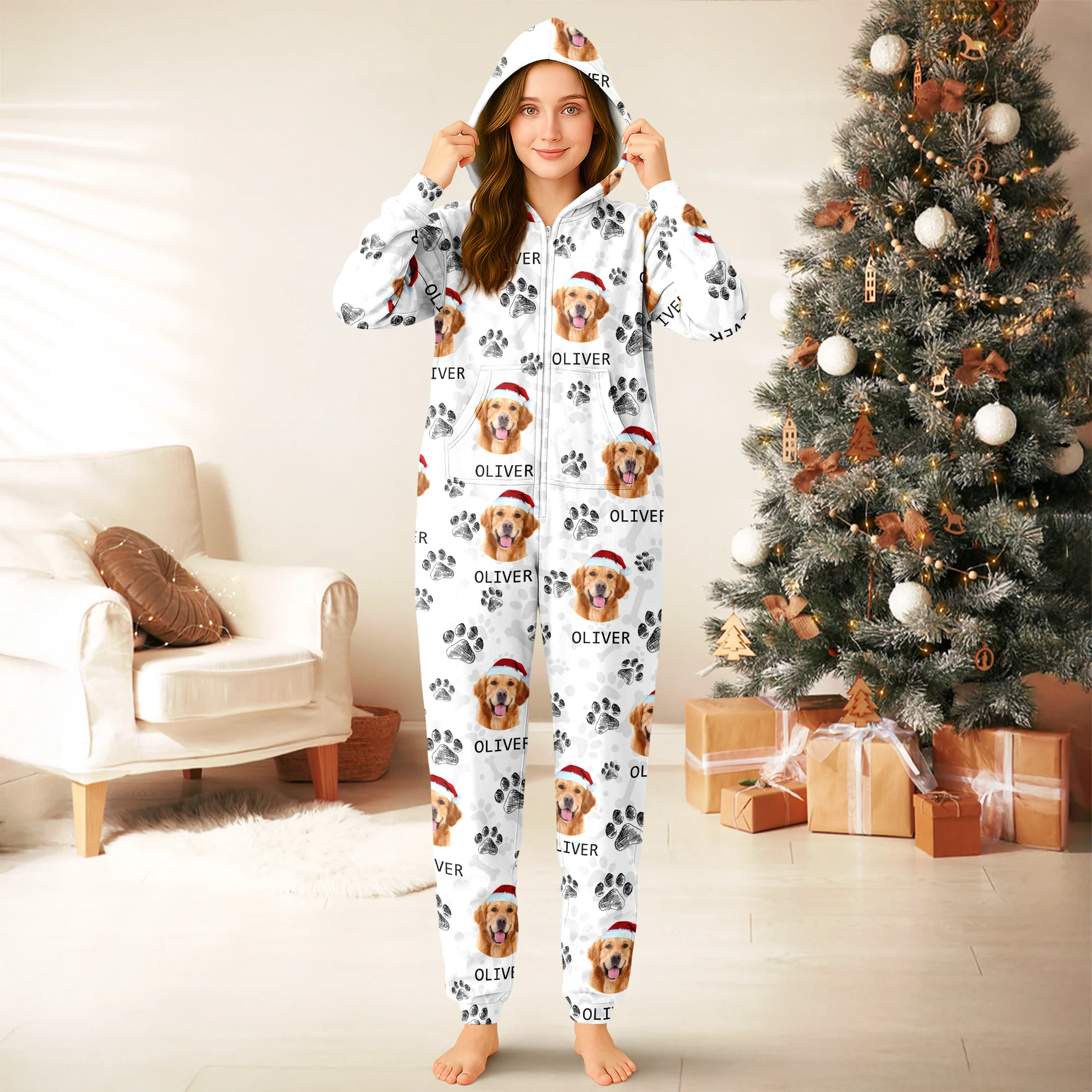 Custom Photo With Dog Cat Paw Onesie Pajamas For Dog Lovers HO82 893242 - Image 5