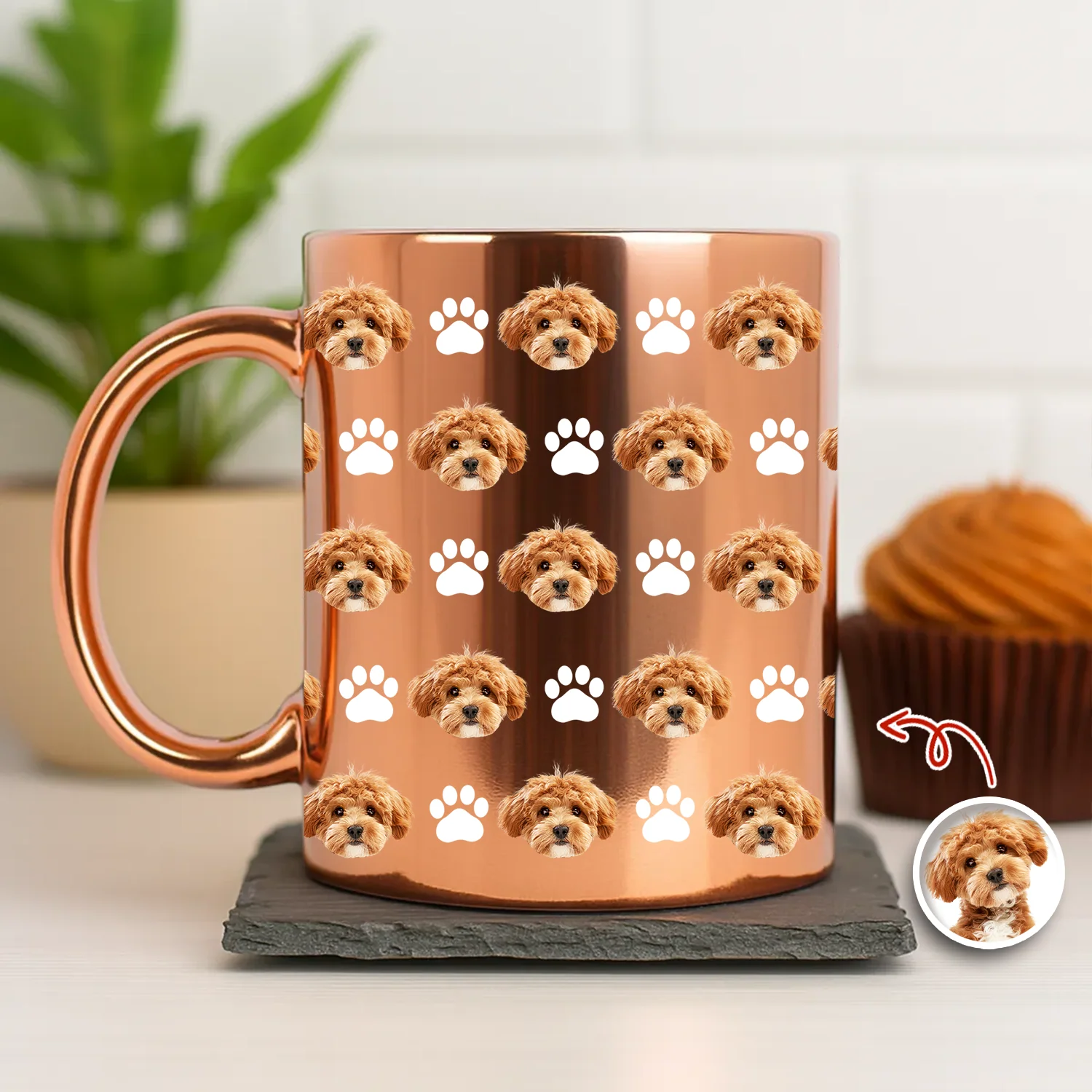 Custom Photo With Pattern Metallic Mug Gift for Dog Lovers HO82 900564 - Image 3