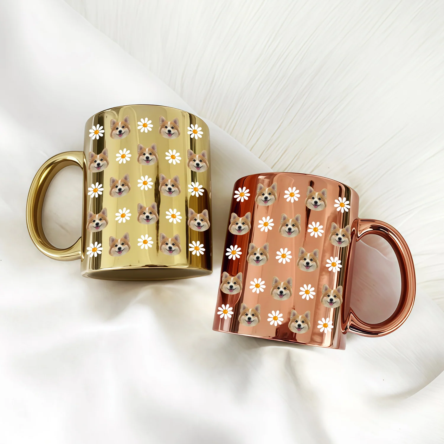 Custom Photo With Pattern Metallic Mug Gift for Dog Lovers HO82 900564 - Image 4