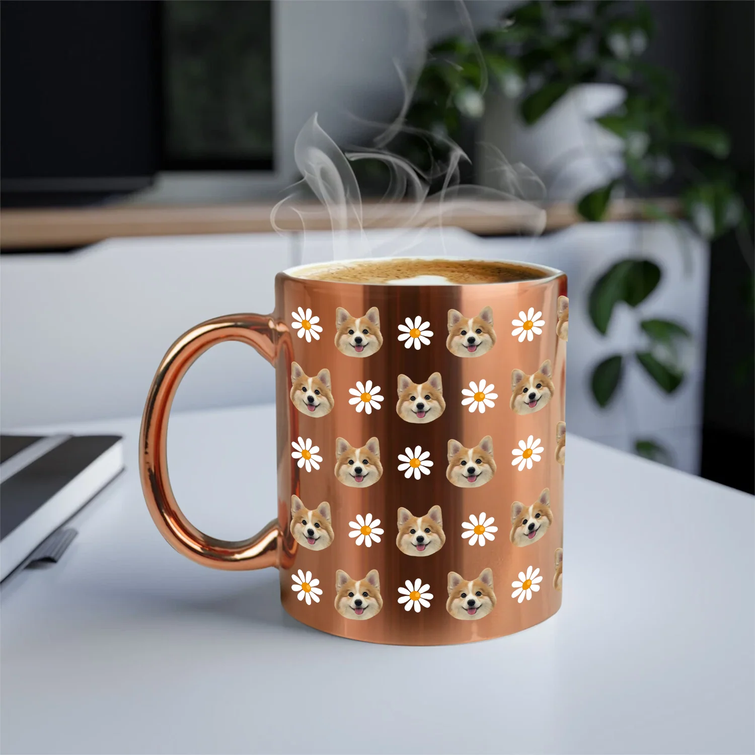 Custom Photo With Pattern Metallic Mug Gift for Dog Lovers HO82 900564 - Image 9