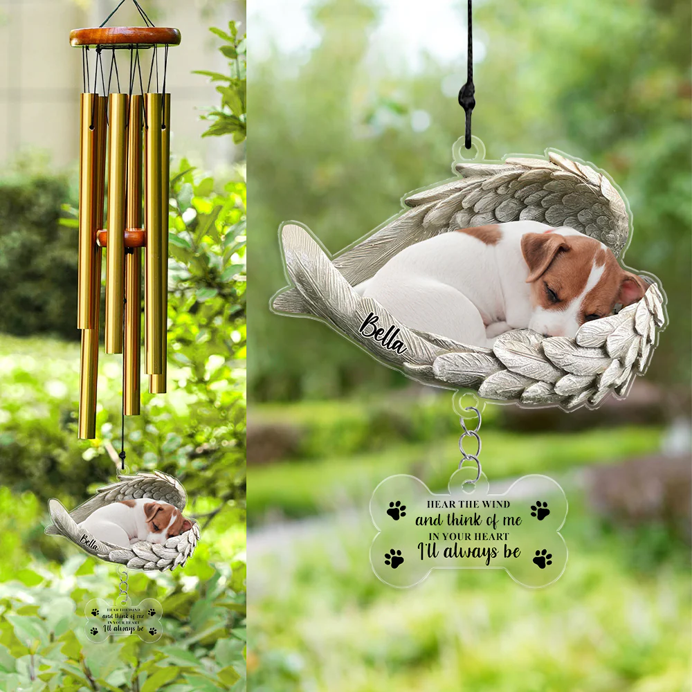 Custom Photo Within Angel Wings Memorial Dog Cat Acrylic Wind Chimes HO82 894300 - Image 3