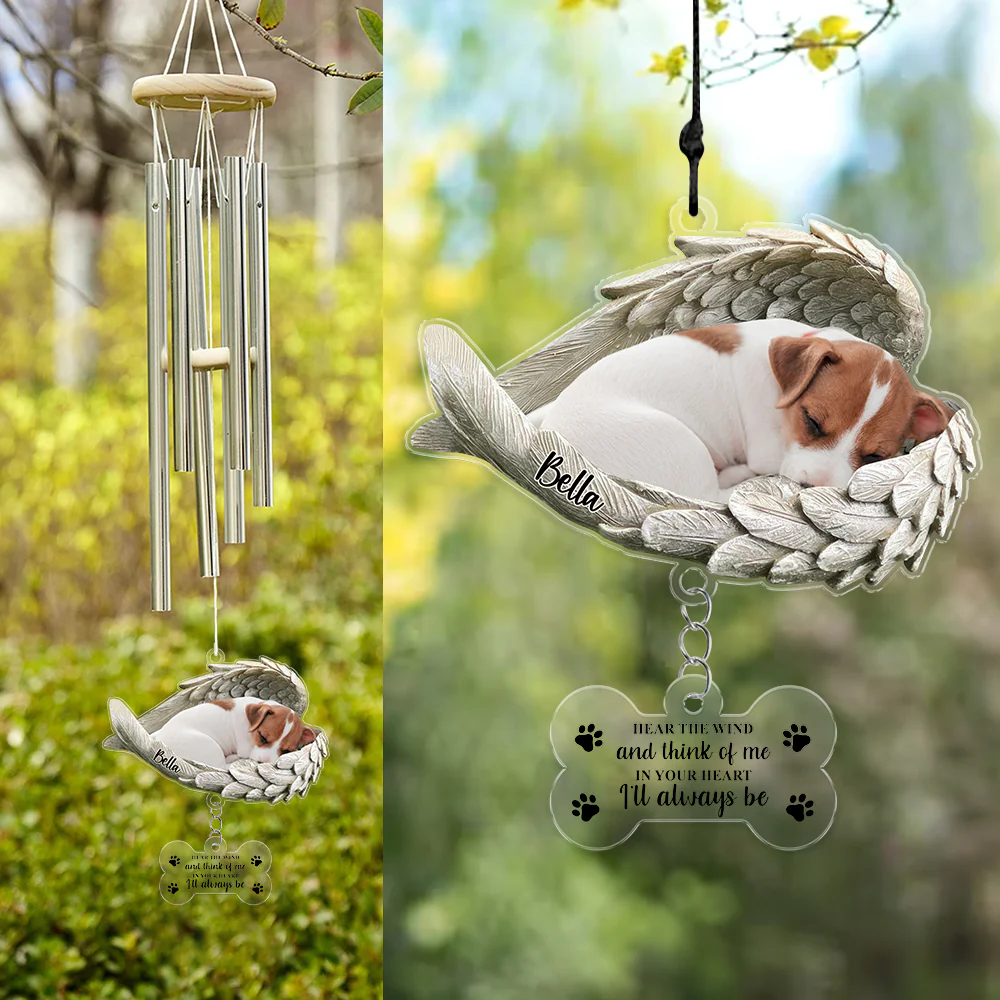 Custom Photo Within Angel Wings Memorial Dog Cat Acrylic Wind Chimes HO82 894300 - Image 5