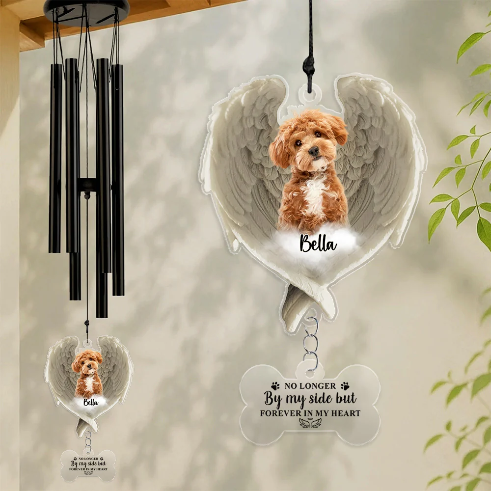 Custom Photo Within Angel Wings Memorial Dog Cat Acrylic Wind Chimes HO82 894300 - Image 9
