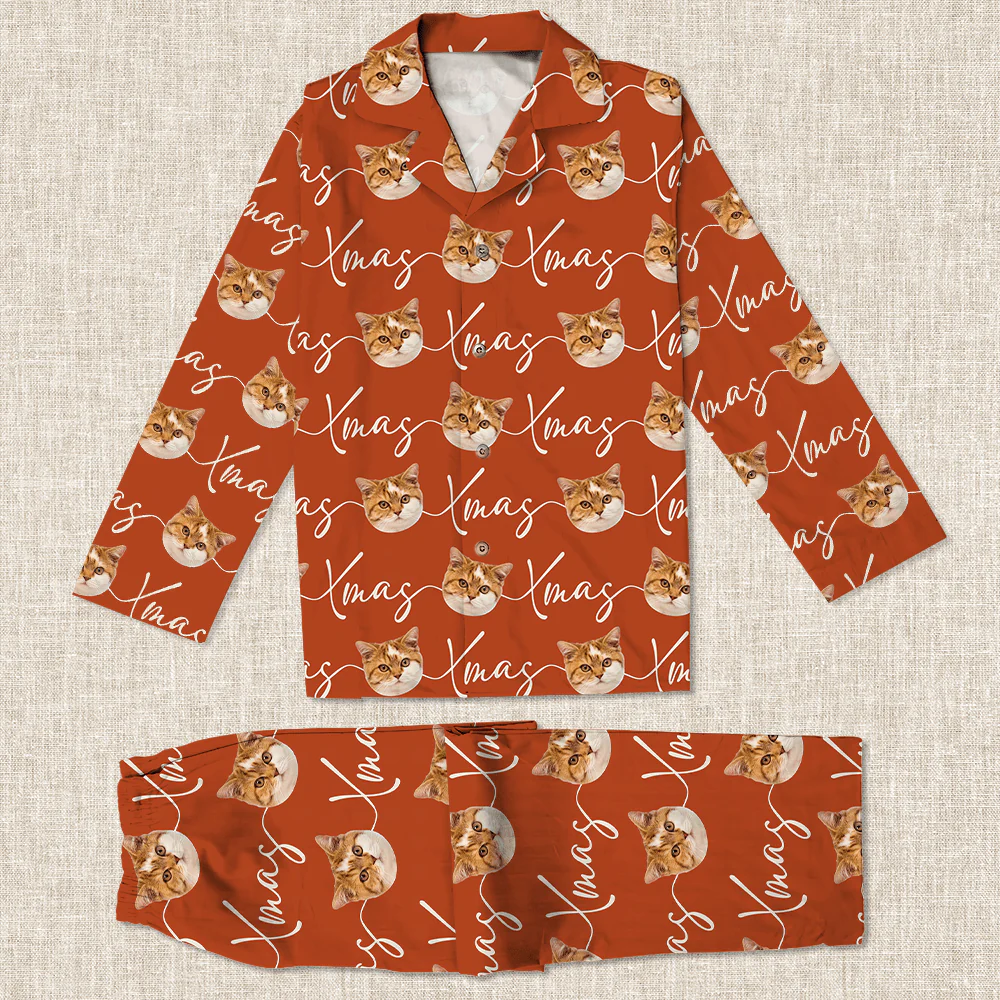 Custom Photo Xmas Pajamas Custom Cat Pajamas DA199 889884 - Image 2