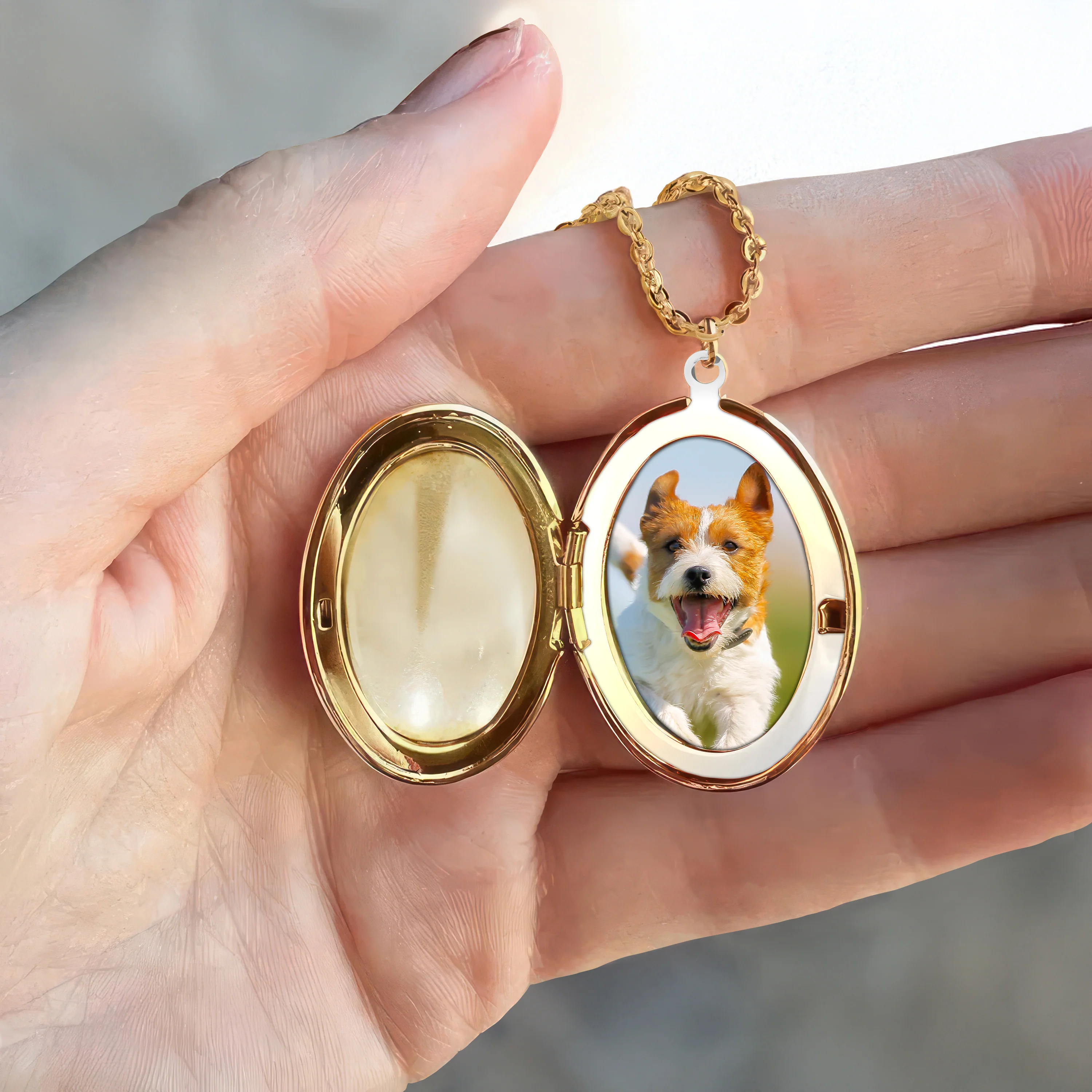 Custom Photo You Left Paw Prints On My Heart Dog Memorial Locket Necklace HO82 893674 - Image 4