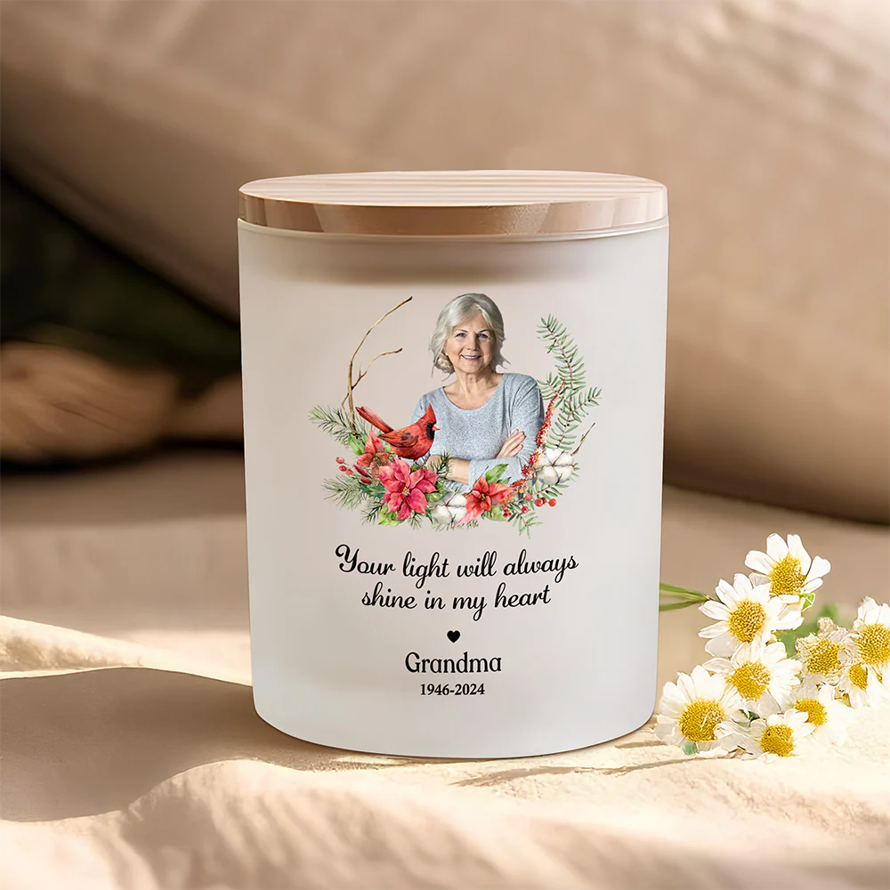 Custom Photo You Will Remain In Our Hearts Forever Memorial Glass Jar With LED Candle HO82 893824 - Image 3