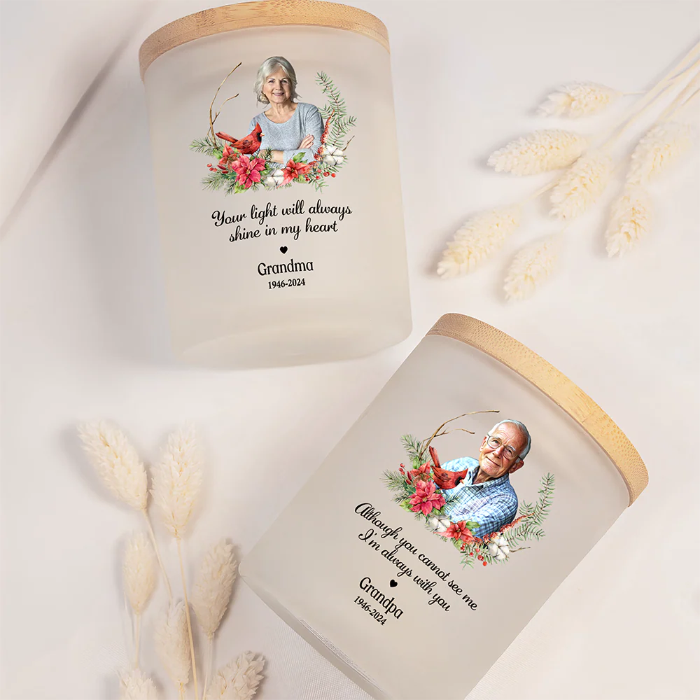 Custom Photo You Will Remain In Our Hearts Forever Memorial Glass Jar With LED Candle HO82 893824 - Image 5