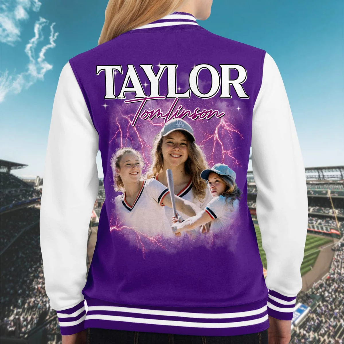 Custom Portrait Photo And Name With Retro Style Varsity Jacket HO82 893150 - Image 6