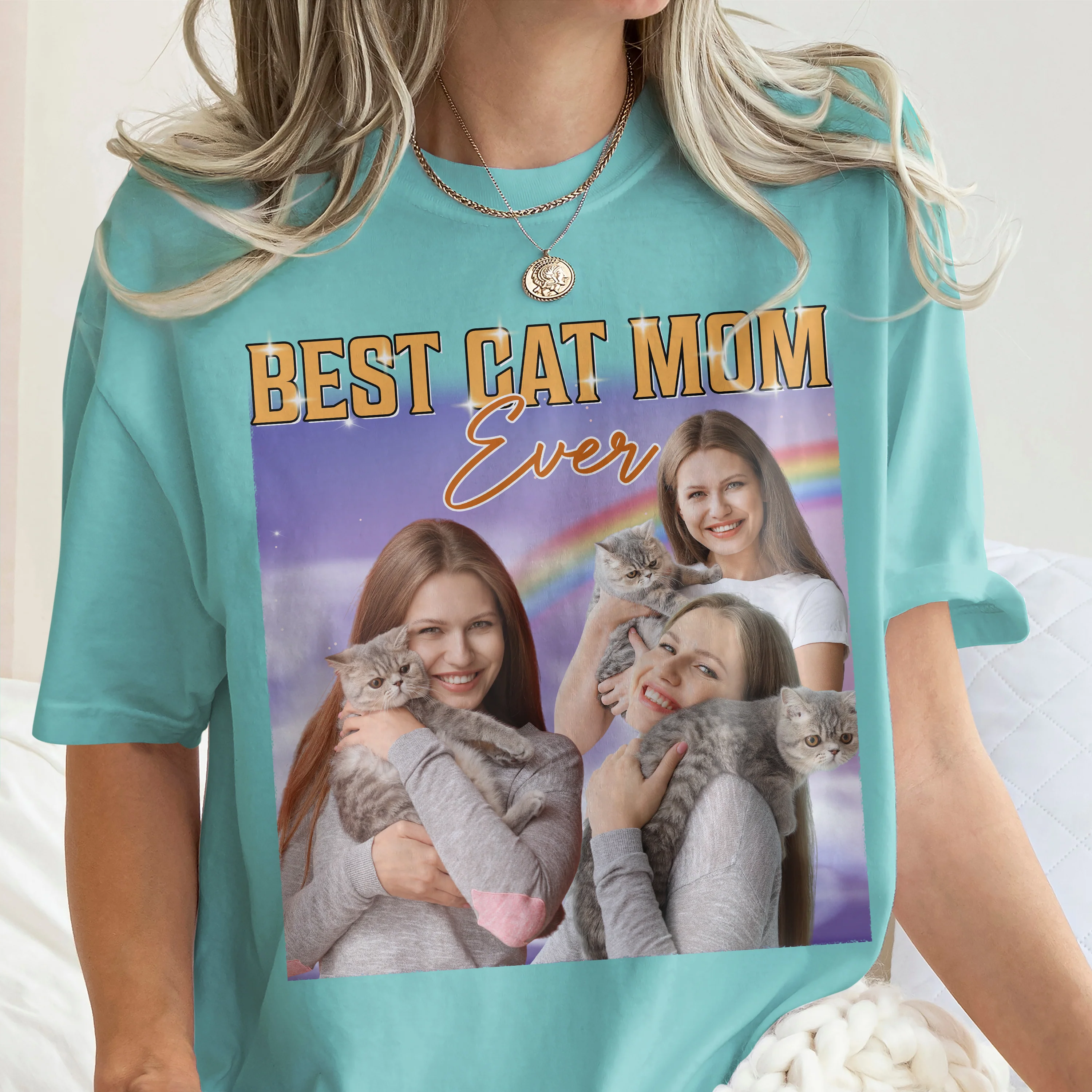 Custom Portrait Photo Cat Mom Cat Dad Vintage Style Comfort Shirt HO82 894894 - Image 4