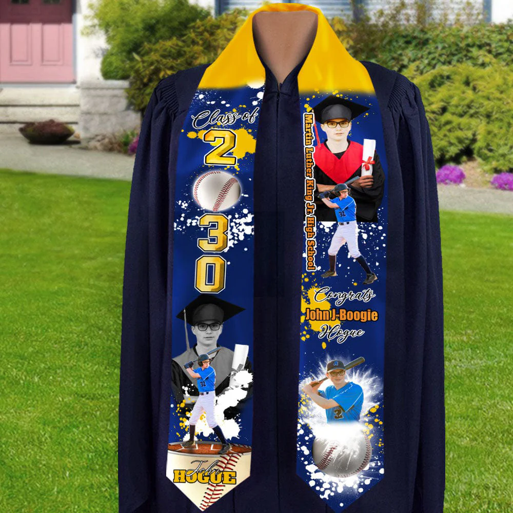 Custom Portrait Photo Class Of 2026 With Sporty Style Graduation Gift Stoles N369 890212 - Image 11