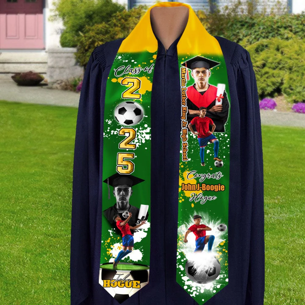 Custom Portrait Photo Class Of 2026 With Sporty Style Graduation Gift Stoles N369 890212 - Image 3