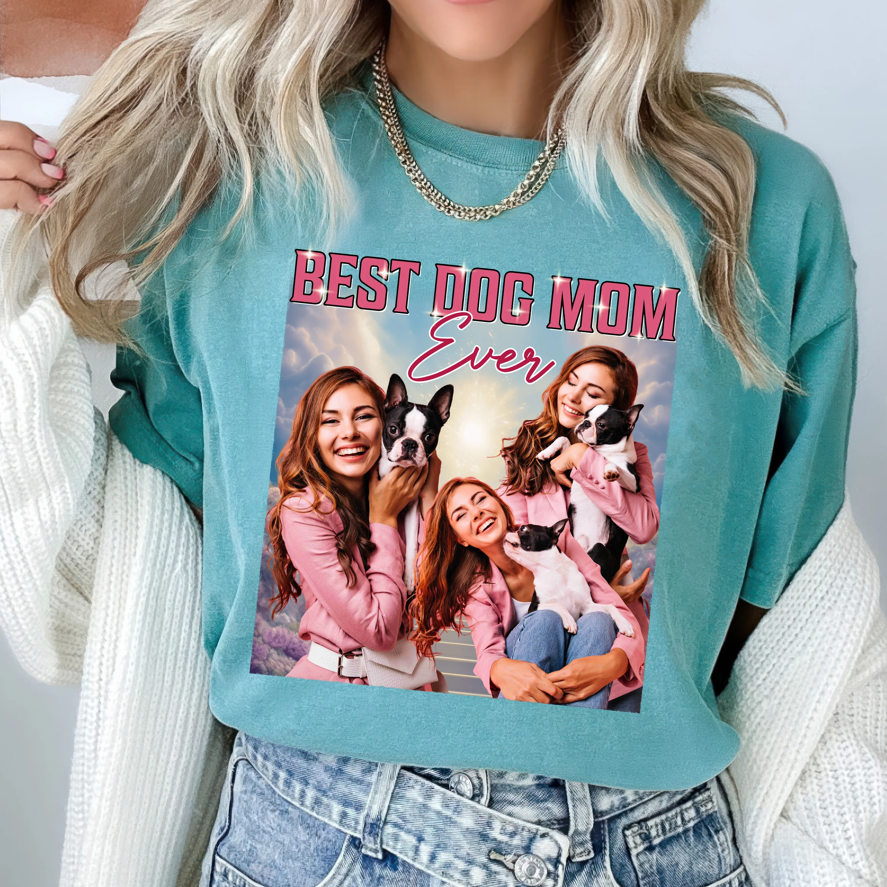 Custom Portrait Photo Dog Mom Dog Dad Vintage Style Comfort Shirt HO82 894888 - Image 2