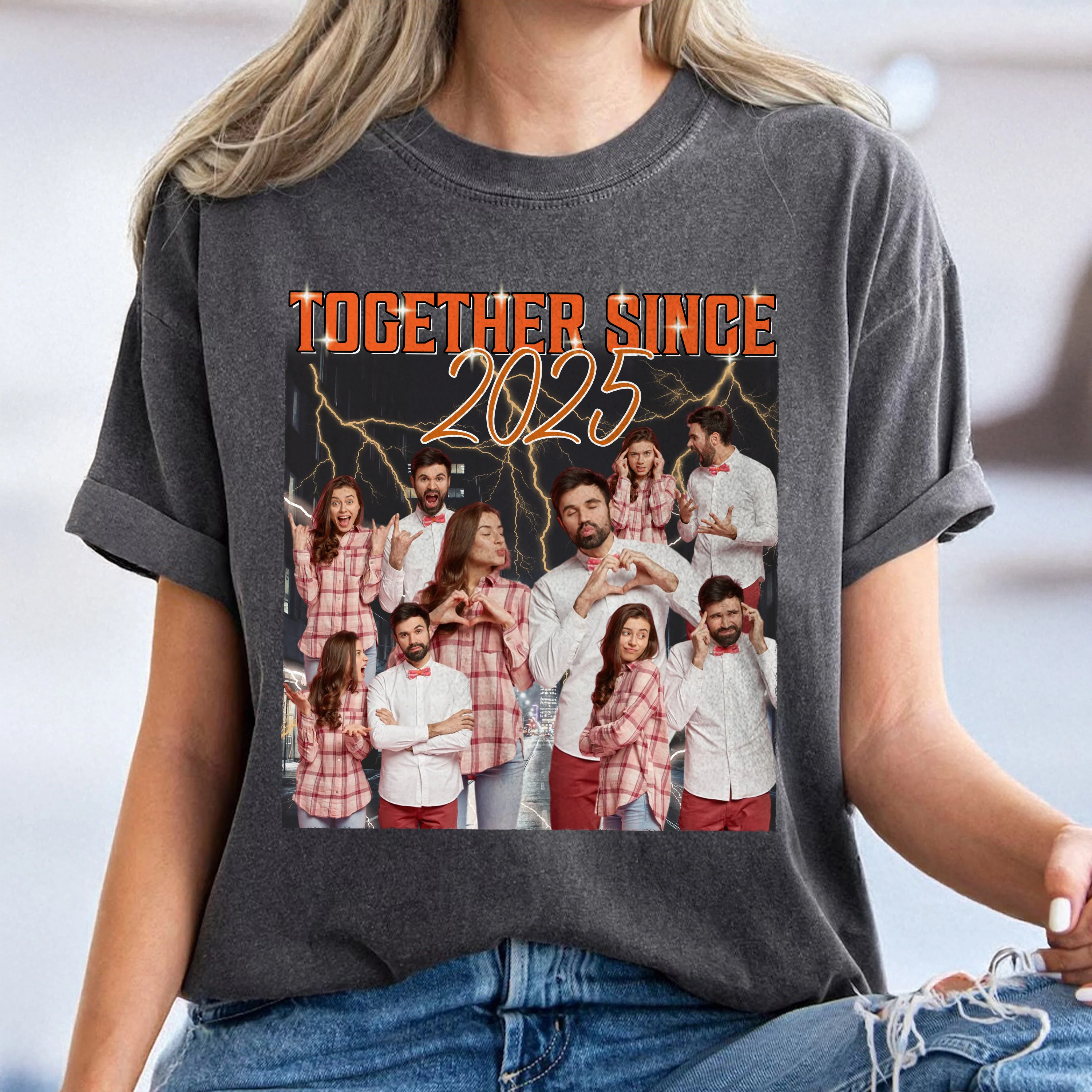 Custom Portrait Photo Together Since Vintage Style Couple Comfort Shirt HO82 894900 - Image 5