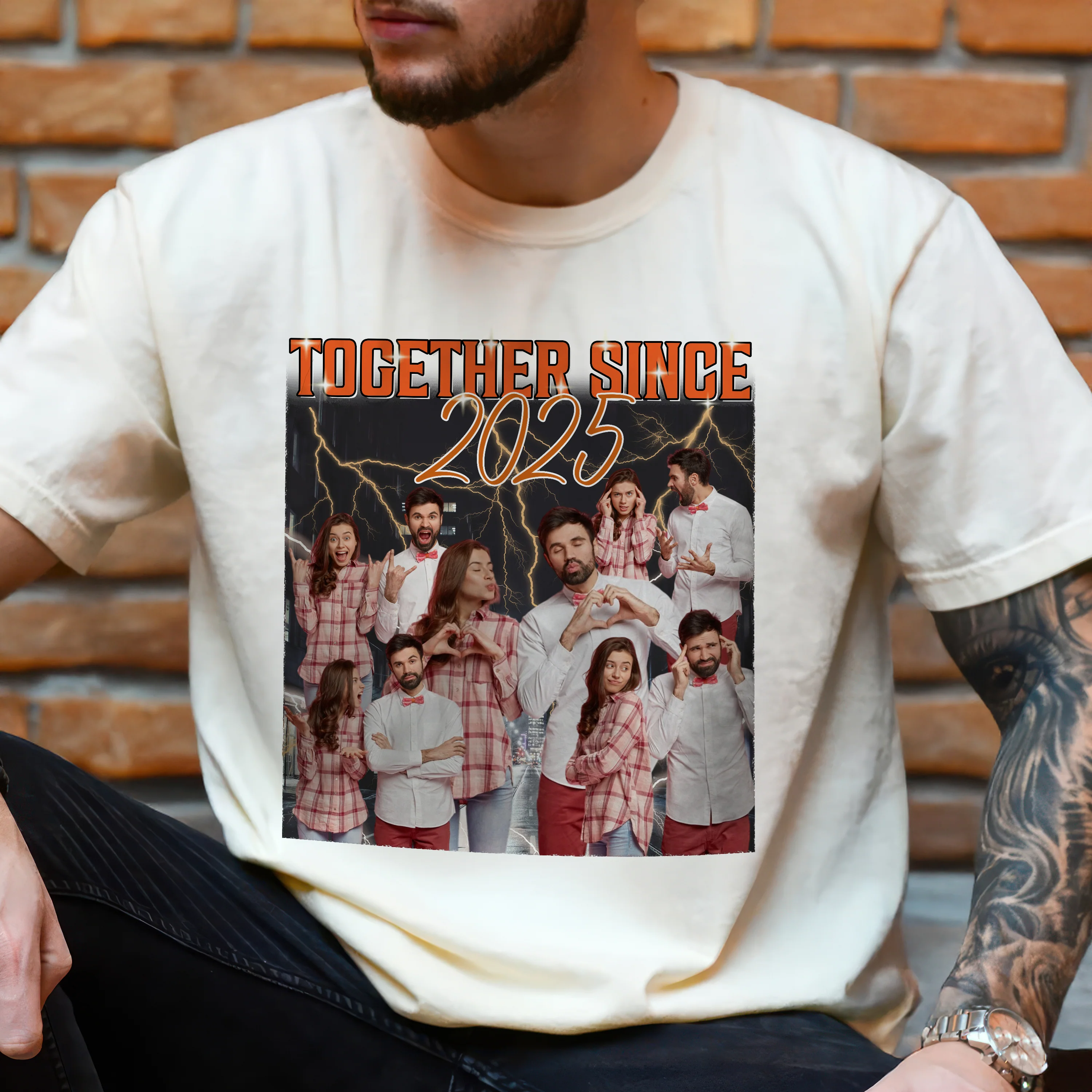 Custom Portrait Photo Together Since Vintage Style Couple Comfort Shirt HO82 894900 - Image 6
