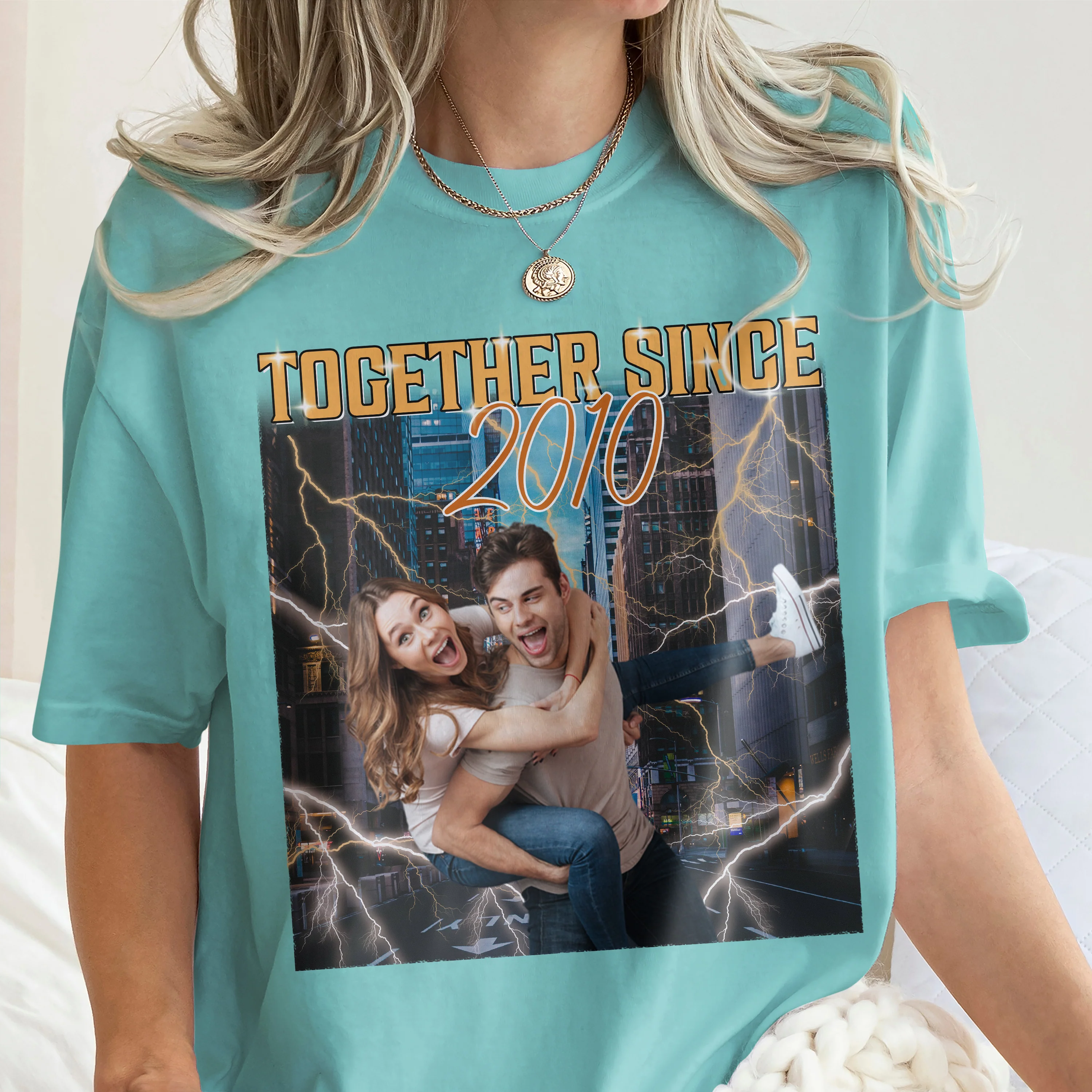 Custom Portrait Photo Together Since Vintage Style Couple Comfort Shirt HO82 894900 - Image 9