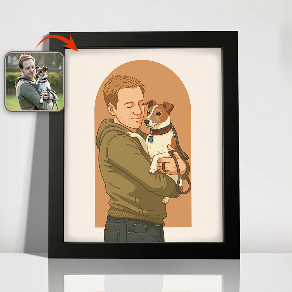 Custom Portrait Photo With Painting Style Poster Picture Frame Gift For Pet Owners HO82 894210 - Image 5