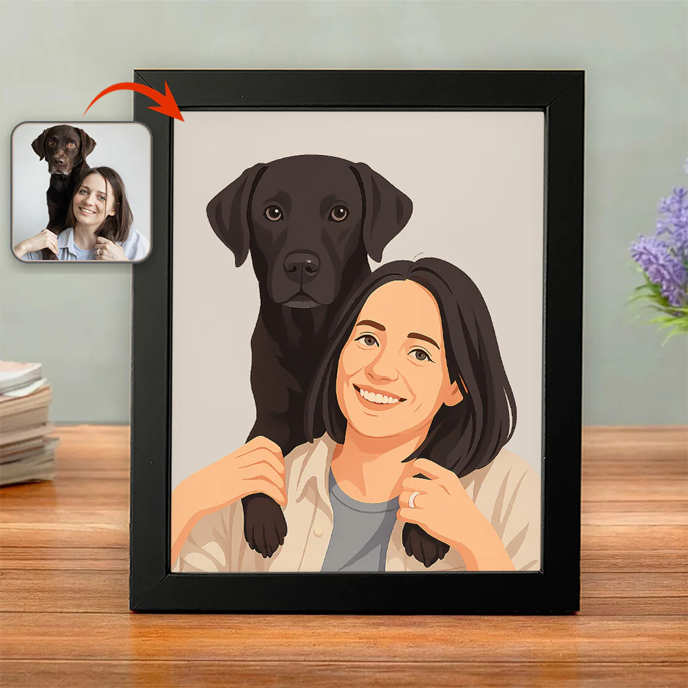 Custom Portrait Photo With Painting Style Poster Picture Frame Gift For Pet Owners HO82 894210 - Image 6