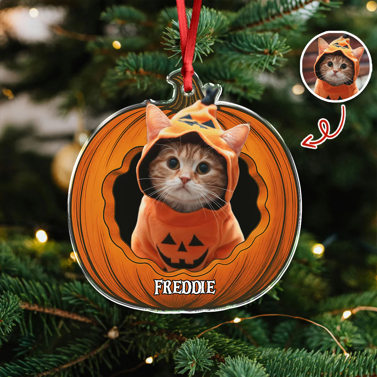 Custom Pumpkin Halloween Pet Acrylic Ornament HO82 894992 - Image 5