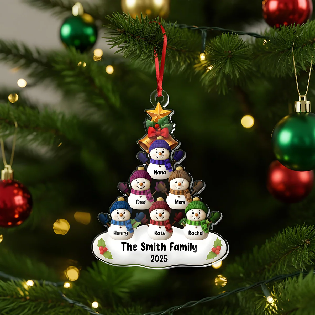 Custom Snowman Family Acrylic Ornament Gift For Christmas HO82 900074 - Image 5