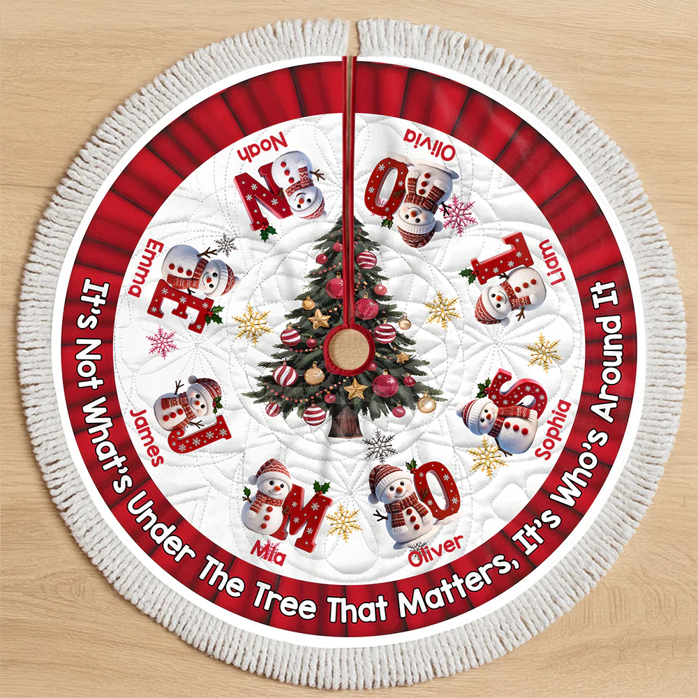 Custom Snowman Hearts Shine Together This Christmas Family Tree Skirt HO82 900062 - Image 6