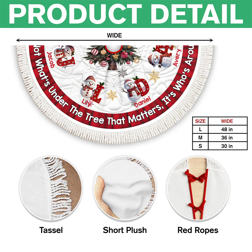 Custom Snowman Hearts Shine Together This Christmas Family Tree Skirt HO82 900062 - Image 7
