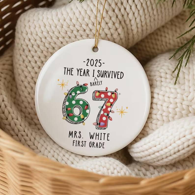 Custom Teacher 67 Funny Ceramic Ornament HO82 900520 - Image 3