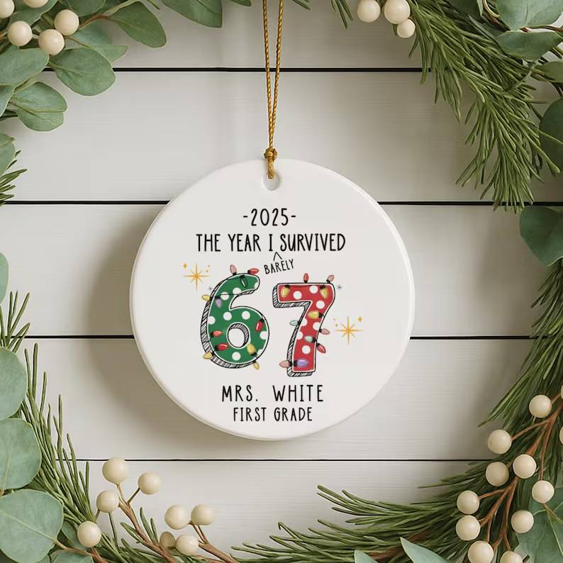 Custom Teacher 67 Funny Ceramic Ornament HO82 900520 - Image 4