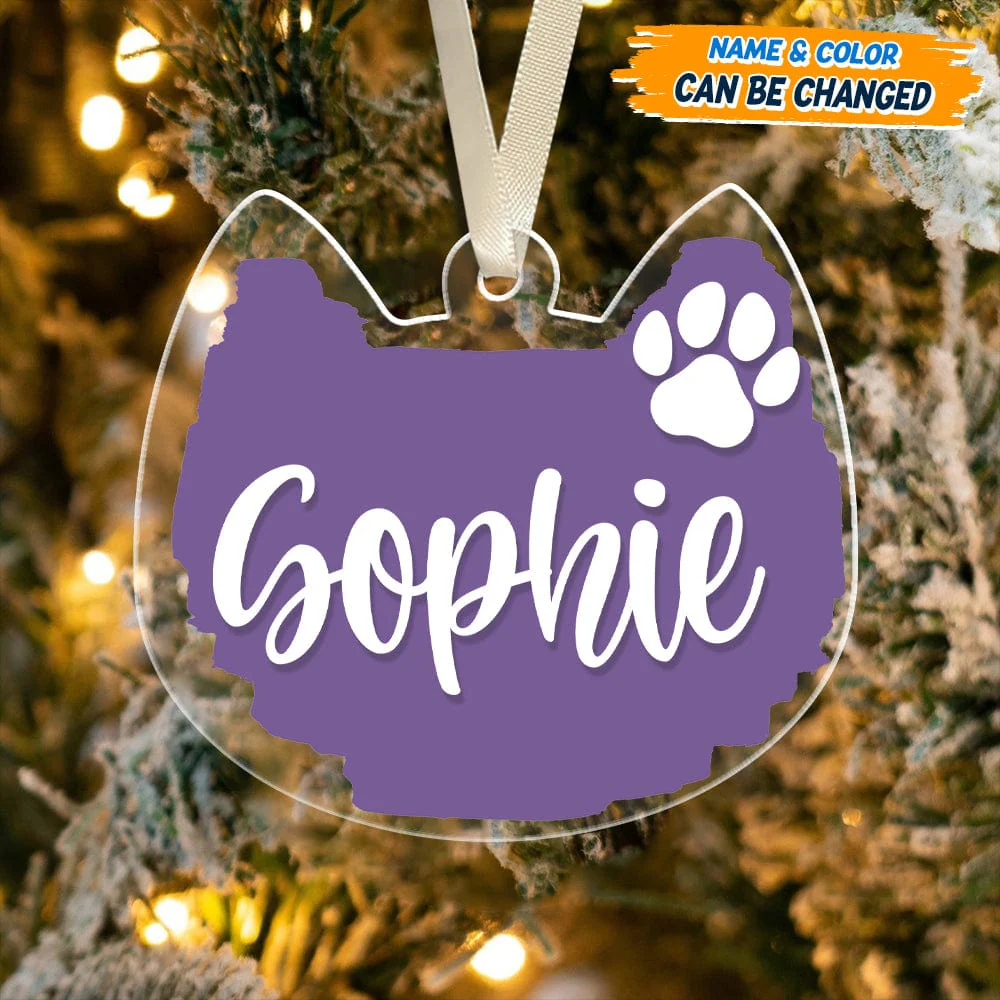 Customized Cat And Name For Cat Lovers Acrylic Ornament N304 889638 - Image 3