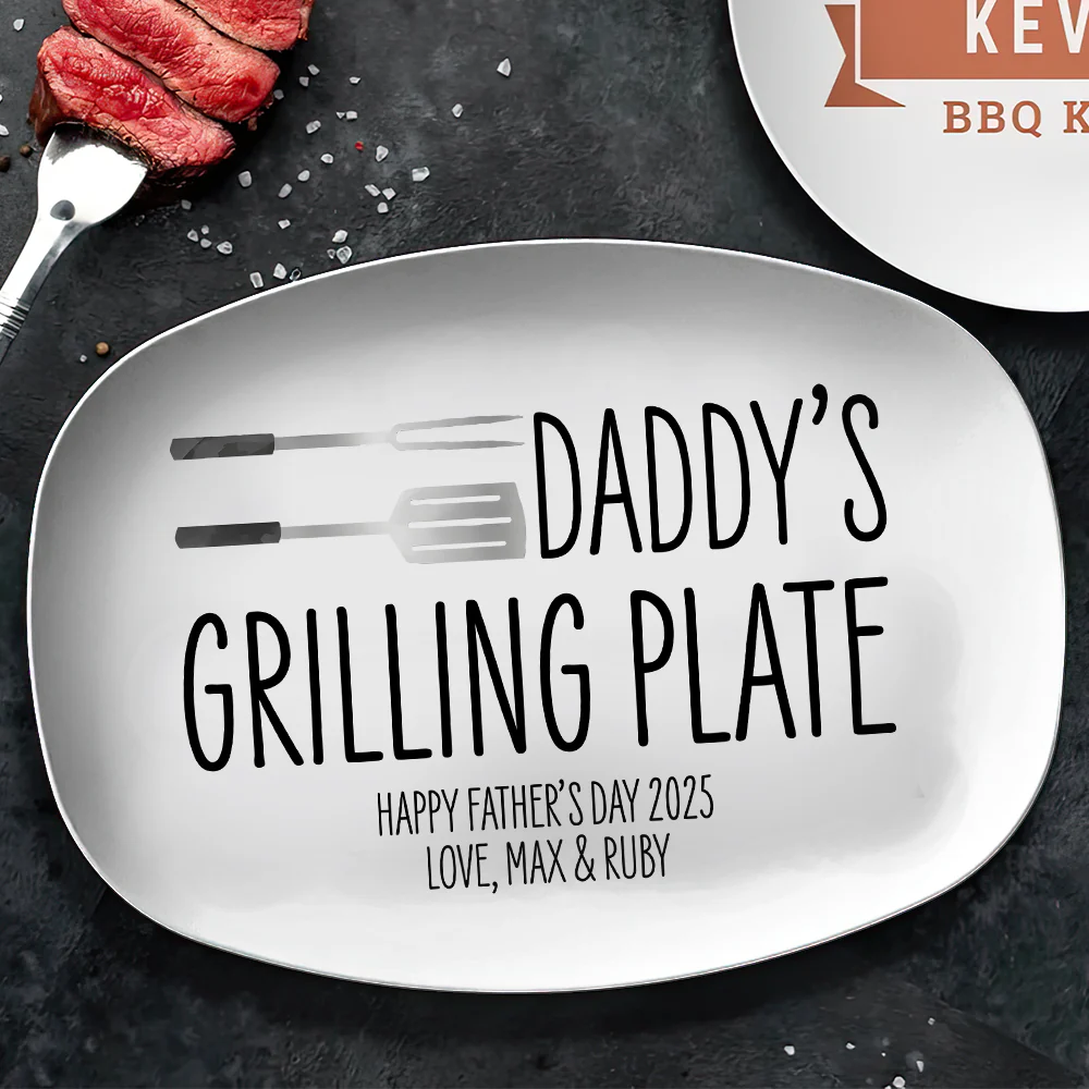 Daddy's Grilling Plate Platter Personalized Gift For Father's Day, BBQ Lovers HO82 894004 - Image 3