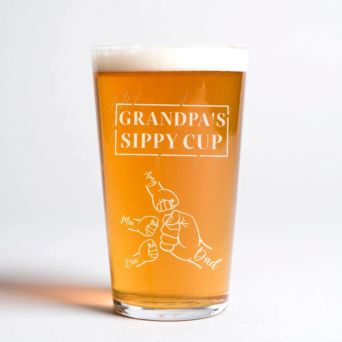 Daddy's Sippy Cup Print Beer Glass Personalized Gift HO82 890528