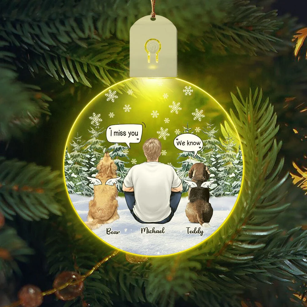 Dog Dad Memorial Dog Circle Led Acrylic Ornament Personalized Gift HO82 893276 - Image 3