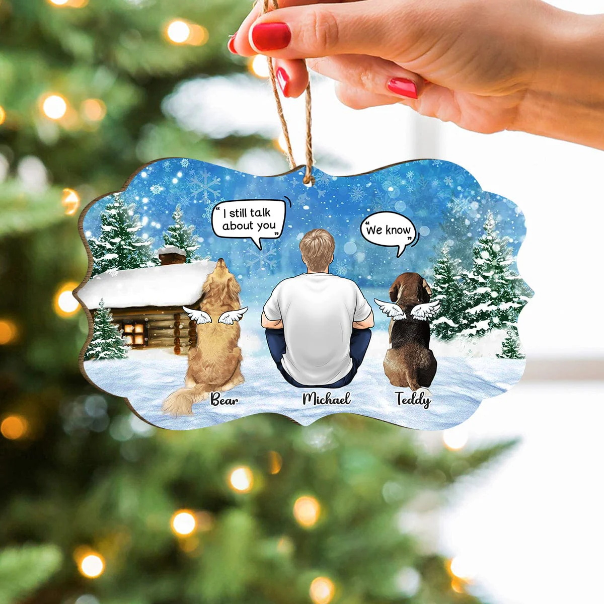 Dog Dad Memorial Dog Wood Ornament Personalized Gift HO82 891040 - Image 4