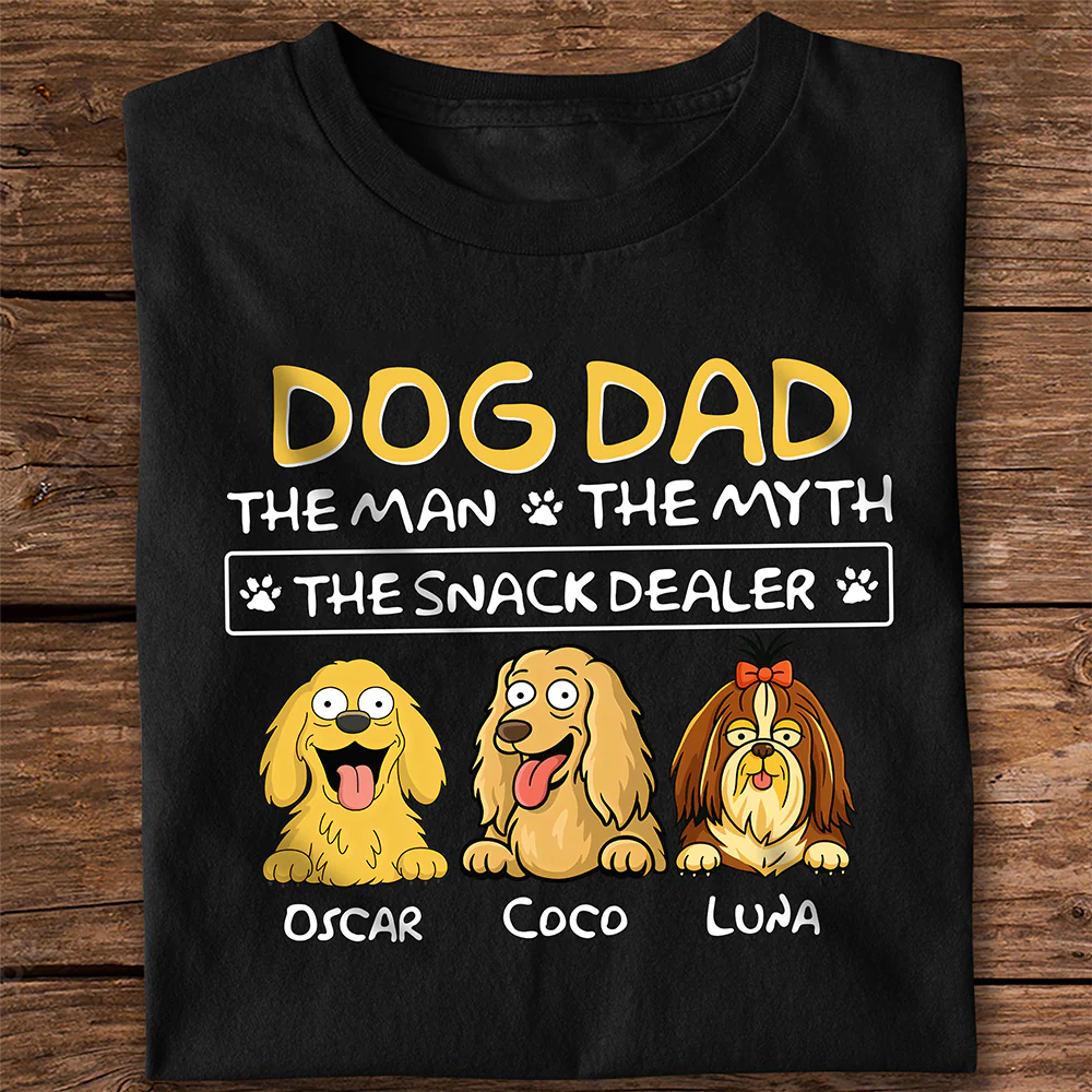 Dog Dad The Man The Myth The Snack Dealer Dark Shirt Personalized Gift For Father's Day HO82 893698 - Image 4