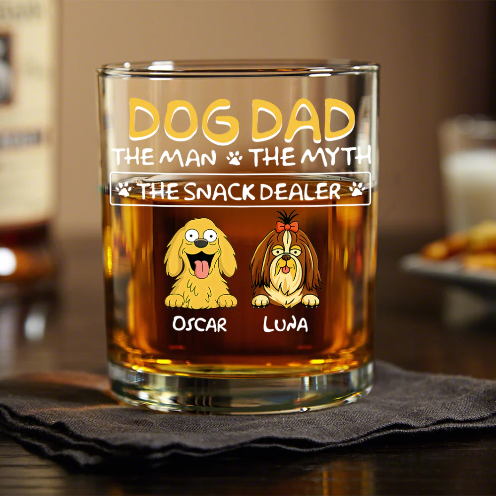 Dog Dad The Man The Myth The Snack Dealer Print Rock Glass Personalized Gift HO82 893704 - Image 2