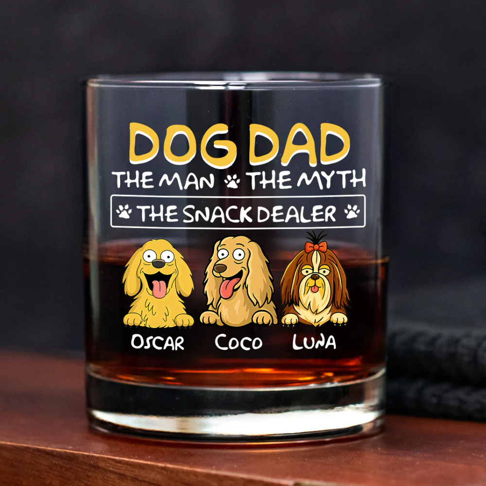 Dog Dad The Man The Myth The Snack Dealer Print Rock Glass Personalized Gift HO82 893704 - Image 6