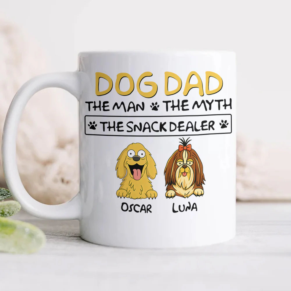 Dog Dad The Man The Myth The Snack Dealer White Mug Personalized Gift For Dog Dad HO82 893702 - Image 4