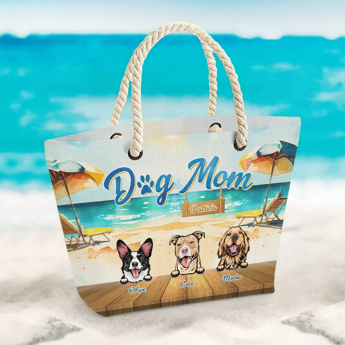 Dog Mom For Dog Lovers Personalized Gift Beach Bag N304 889494 - Image 2
