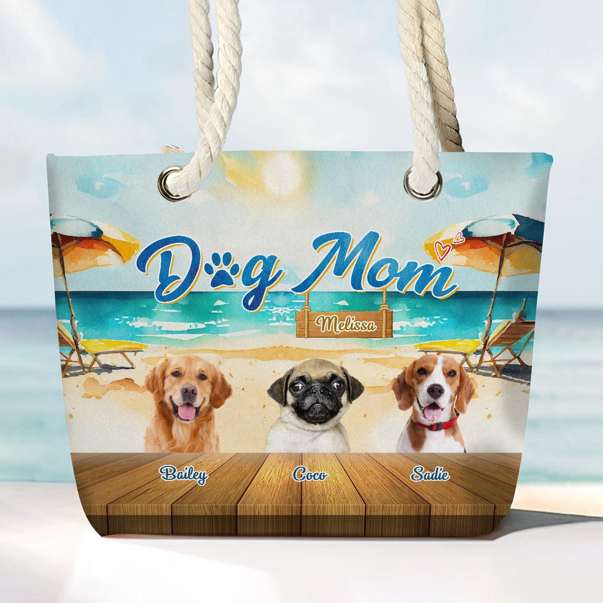 Dog Mom For Dog Lovers Personalized Gift Beach Bag N304 889494 - Image 4