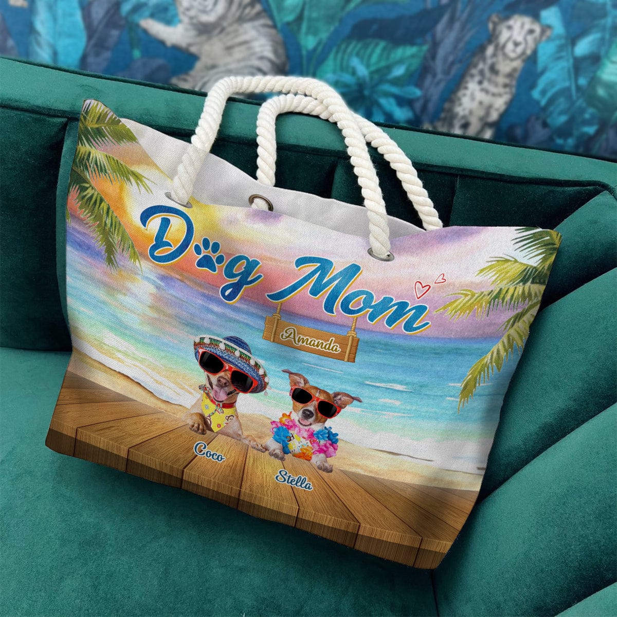 Dog Mom For Dog Lovers Personalized Gift Beach Bag N304 889494 - Image 5